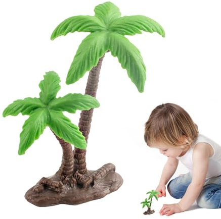 Grüne Palme - Tortendeko Cocnut Tree, Cupcake Topper Cocnut Palm | Pflanzendeko Sand Tisch Modell Spielzeug, Landschaftsmodell geeignet für Tortendeko Landschaftsmodelle Kuchendekoration