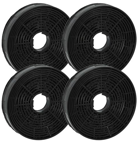 vhbw 4X Aktivkohlefilter kompatibel mit Amica FH17231-1E, OTS515I, OTS615W, OTS515W, OTS615I Dunstabzugshaube - 14 cm