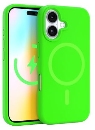 FELONY CASE - Elegante cover verde neon per iPhone 16, compatibile con MagSafe - Custodie protettive antiurto a 360° progettate per Apple iPhone 16