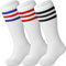 DRESHOW Kinder Kleinkind Fußball Socken Gestreift Knie hohe Baumwolle Socken Uniform Sport Lange Rohr Socken für Jungen Mädchen Kind