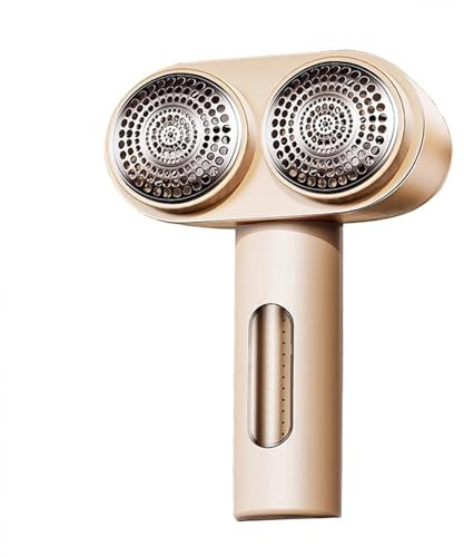 Buithafu Afeitadora de tela profesional, removedor de pelusas eléctrico recargable de doble cabezal para suéteres, ropa y muebles con 6 cuchillas de cabeza de repuesto