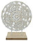 Ornament mit Sockel Aufsteller Holzbild Schabby Vintage Blumenmuster Rund Ø 23cm