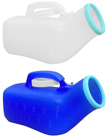 2 Pack Urinal Bottles for Men,Urin-e Bottle with Lid Urin-e Collection 1200ml for Hospitals Emergency, Incontinence, Outdoor, car, Travel. 
