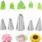 5Pcs Silver Leaf Piping Tips,Cake Piping Icing Nozzles Stainless Steel Russian Piping Tips Piping Nozzles Cake Decorating Tips Set, DIY Baking Supplies Cake Decorating Tools