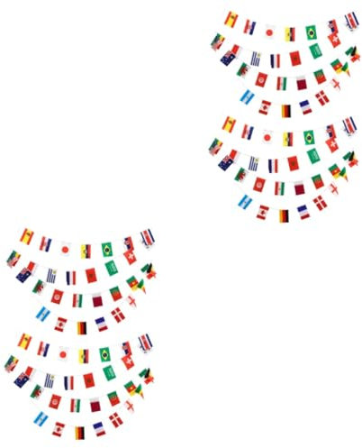 JOINPAYA 2 Sätze Wm-saite 2022 Festival Flaggenbanner Der Länder Flaggen Der Weltpartei Flaggenbanner Der Nationen Embleme Partygeschenk Für Sportfans Fußball Polyester 2 Stück * 2