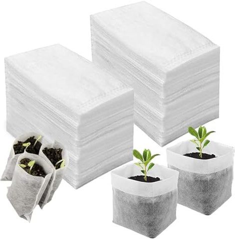 Molyorch 200 Stück Pflanzbeutel Pflanztöpfe Anzucht Klein, Deep Nursery Grow Kindergarten-Wachstumsbeutel, Anzuchtbeutel Für Gärtnereien, Abbaubar, für Aufzucht von Gemüse Blume Obst Pflanzen