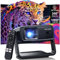 Proiettore 4K decodifica, proiettore con WiFi e Bluetooth, nativo 1080P Full HD 200 pollici, schermo 1200 ANSI, videoproiettore per esterni, con supporto girevole a 180°