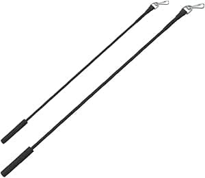 1 Pair Metal Curtain Draw Rods 11mm Black Curtain Pull Rods (100cm)