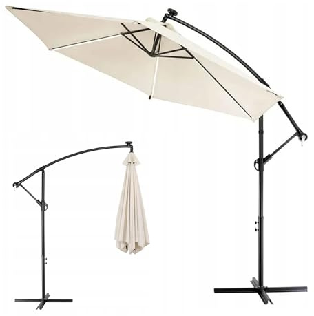 EXTRALINK Parasol de jardin sur flèche, diamètre : 300 cm, protection UV et imperméable, cadre en acier stable, réglable en hauteur et facile à utiliser, idéal pour la terrasse, le balcon et le jardin