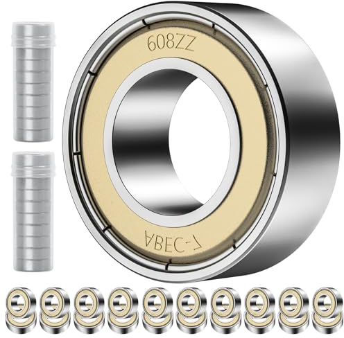 20 Stück 608ZZ Kugellager, Kugellager 8x22x7mm Rillenkugellager 608ZZ Lager | Double Shielded Miniatur Skateboard Kugellager Metall Lager 608ZZ für Longboard-Rollschuhe Skateboard Fahrräder Rollen