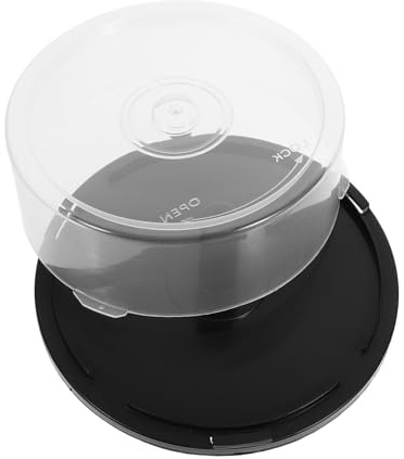 MUELODSIC Plastic CD Dvd Storage Bucket with Black Spindle Clear Cover Capacity Portable Lightweight Dvd Holder Rack for Media Organization at Home Office