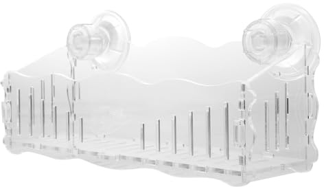 Homoyoyo Aquarium Planting Cup with Double Suction Cups Acrylic Fish Tank Plant Holder with Permeable for Aquatic Plants Breeding Space-saving Vertical Planter Pot to Enhance Oxygen and
