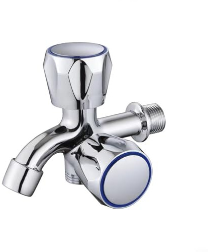 Gettimore Doppelauslass-Wasserhahn, Wasserhahn für Waschmaschine, Wäsche und Bidet-Waschbecken, Wasserhahn-Splitter für Küche und Badezimmer (D)