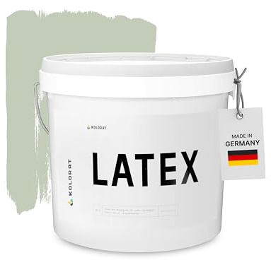 Kolorat® Latexfarbe, Frisches Salbeigrün 2.5L – Abwaschbar & seidenmatt | Hochdeckend, geruchsarm, abwaschbar, seidenmatt, für Küche, Bad & Flur, atmungsaktiv