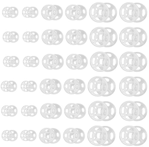 36 Paare Druckknöpfe zum Annähen Transparent Kunststoff Druckknöpfe Unsichtbare Annähen Druckknöpf DIY Kleidung Knöpfe für DIY Handwek Kleidung Hemden Hosen-7.5mm/10mm/12.5mm