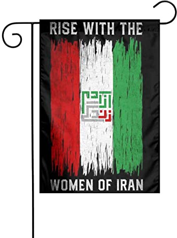 Iranische Flagge, Gartenflagge (30 x 45 cm), Iranische Flagge für Frauen, Leben und Freiheit, doppelseitige Gartenflagge für den Außenbereich