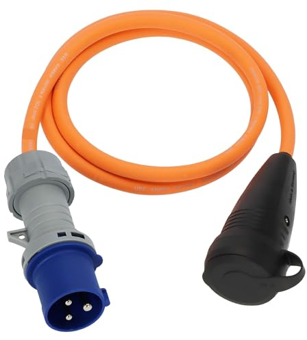 Brennenstuhl Camping Adapterkabel/CEE-Adapter mit CEE-Stecker mit LED Spannungsanzeige und Schutzkontakt-Kupplung (1,5m Kabel, H07RN-F 3G2,5, 230V/16A, Einsatz im Außenbereich IP44, Made in Germany)
