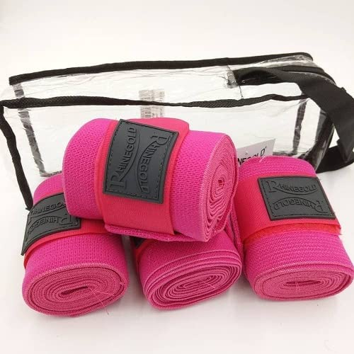 Rhinegold Elasticated Training Bandages-Raspberry Elastische Trainingsbandagen, Himbeere, Einheitsgröße