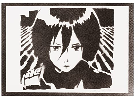 moreno-mata Echtes Handgemachtes Graffiti Attack on... Manga und Anime Aesthetic Poster & Kunstdrucke Bilder Mikasa Plakat Handmade Deko Wandbilder Wohnzimmer Wanddeko Geschenke für Männer und Frauen