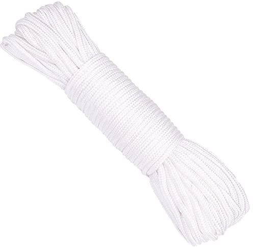 WedDecor 2mm White Nylon Braided Cord, 50 Meters - Ideal for Blinds, Crafts & DIY Projects