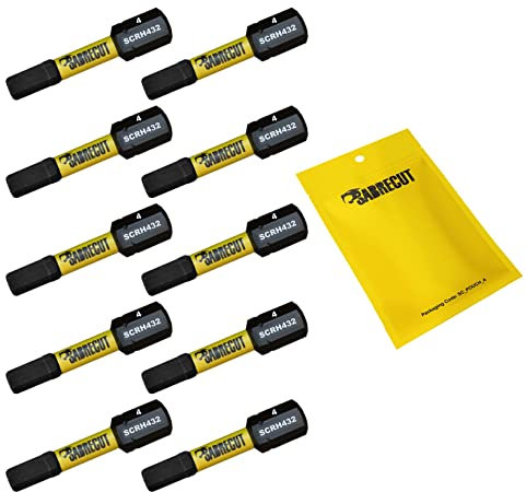 10 x SabreCut SCRH432_10 32mm H4 Hex Magnetic Impact Screwdriver Driver Bits Set Single Ended Heavy Duty