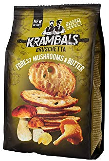 Krambals Bruschetta Brotchips - Waldpilze & Butter gesundes Knabbergebäck 70 g (12 Stück)