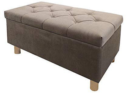 Comfort-Pur Sitzbank Sitzhocker Sitztruhe mit Stauraum Aufbewahrungsbox (Beige)