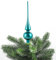 JACK Christbaumspitze Echt Glas 26 x 6 cm Matt Glanz Weihnachtsbaum Spitze Baumspitze Christbaumschmuck Deko, Farbe:Turquoise Glanz