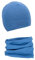 Baby Mädchen Beanie Mütze + Schlauchschal 2er Set, Wintermütze für Jungen Mädchen Baumwolle (48M und 6-24 Monate, Baumwolle Set: Blau)