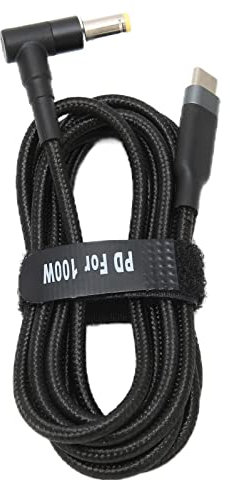 Zunate Laptop Charge Cord, 20V/5A 100W USB Type-C to DC 5.5 x 1.7mm Fast Charge Stable Wearproof Laptop Power Supply Cord,for for Acer Aspire ES1‑512 711 PA‑1450‑26 ES1‑512(JD0609-1.5 (1.5 meters))