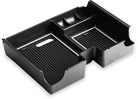MARCHFA Center Console Organizer Tray Fit for Evoque 2011-2018 Armrest Box Secondary Storage Accessories with Non-Slip Mat (White)