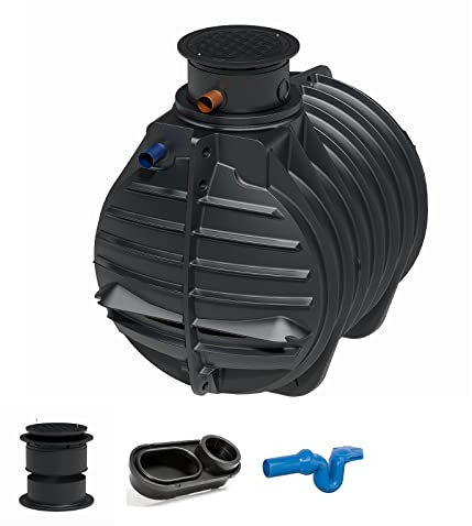 GreenLife Zisterne Erdtank 4500 Liter Basis inkl. Ausgleichsdom, Zisternendeckel, beruhigtem Zulauf und Überlaufsiphon - Regenwasserbehälter BZW. Regenwassertank unterirdisch für Regenwasser