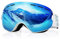 EXP VISION Snowboard Skibrille für Herren Damen Jugend, 100% UV400 Schutz Anti Beschlag über der Brille Winter Schneebrille mit sphärischer abnehmbarer Scheibe (Traum blau)