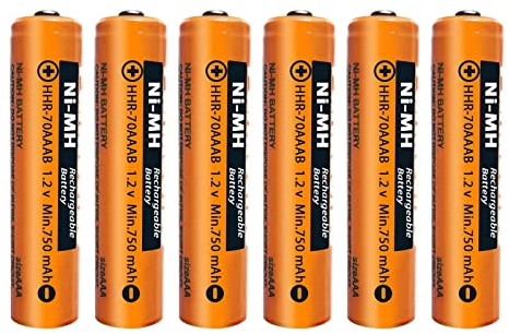 Piles Rechargeables NIMH (1,2V) 750 mAh pour téléphone sans Fil Gigaset, AAA/Micro Batteries Rechargeables pour Panosonic - Lot de 6