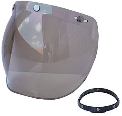ERYUE Motorcycle Anti-UV Anti-Scratch Helmets Lens Retro Bubble Visor Wind Shield Lens Universal for Standard 3-Snap Open Face Helmets