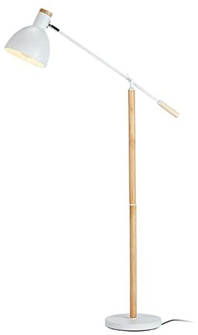 OLTETZ Lamp Stand Floor Lamp Standing Light Wooden Swing Arm Floor Lamp Modern Standing Light With Metal Lampshade Adjustable Reading Lamps For Bedroom Living Room Standing Lamp