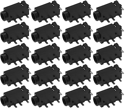 Create idea 20 Pezzi Connettore Jack Audio Da 3,5 Mm Presa Femmina A 4 Pin PJ320A Stereo Per Microfono Auricolare Cuffia Radio Apparecchiature Audio-video
