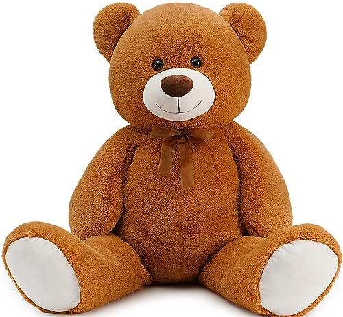 MorisMos weich riesen Teddy teddys XXL Kuscheltier, 130cm bär Dunkelbraun groß teddybär XXL, großer teddybären Geburtstag Kinder mädchen Freundin