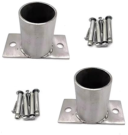 ZAQYCM Round Ground Anchor Kits for Wood Post, Deck Patio Balcony Fence Post Base Cover Flange with Screw, Stainless Column Base Brackets for Pergola Mailbox (Size : Dia 20mm(4/5 in))