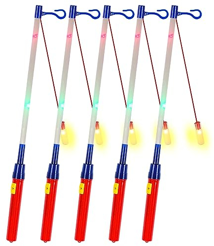 ANROI 4 LED Laternenstäbe elektrisch 40 cm für St. Martin, Kinderlaternen elektrischer Stab für Laternenumzüge, Halloween Style