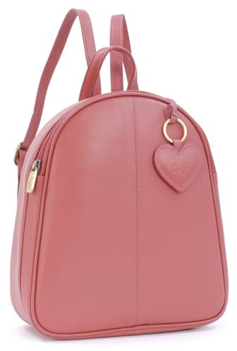 Gigi – Piccola Borsa a Zainetto da Donna in Pelle - Zaino Borsa Multitasche - Cinghie Regolabili - 9167AG - Rosa
