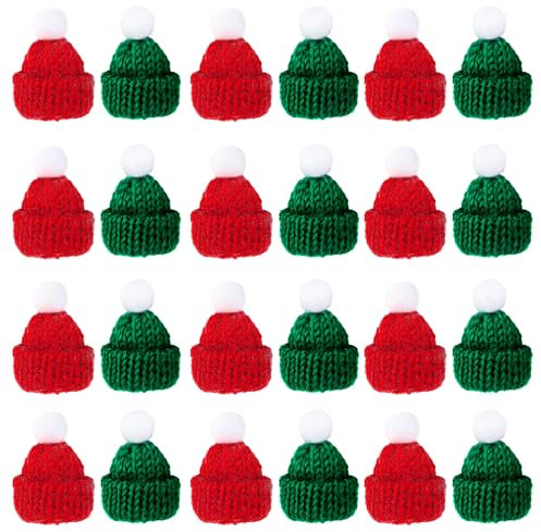 DIVINA VITAE 24 Stück Weihnachts-Mini-Strickmütze