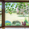 ORIGACH 6 Blätter Efeu Fensteraufkleber Hängende Grüne Rebe Doppelseitige Fensterabziehbilder Immergrüner Efeu Schmetterling Anti-Kollision Glas Fenster Aufkleber für Haus Küche Kinderzimmer