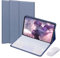 EHLCYS Funda con Teclado Táctil para Lenovo Tab P12 12,7 Pulgadas TB370FU 2023 Tableta, Teclado Bluetooth Inalámbrico Desmontable Retroiluminado De 7 Colores, Funda Delgada con Soporte,Púrpura