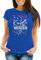 MoonWorks® Damen T-Shirt Fasching Karneval Konfetti im Herzen Kostüm-Ersatz Verkleidung Funshirt Frauen blau XL