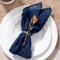 MLMW Marineblaue Stoffservietten, 10 Stück, Leinen, waschbar, 41 x 41 cm, für Abschlussfeier, Hochzeit, Party, Babyparty, Brautparty, Geburtstag, Boho-Tischdekorationen