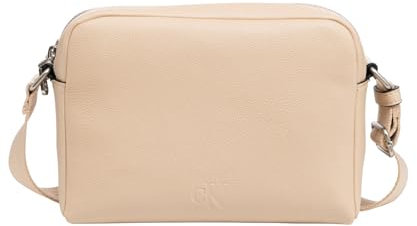 Calvin Klein Jeans Damen Over Webbing Camera BAG21 PU K60K612711 Crossover, Beige (Porcelain Sand), Beige (Porcelain Sand), One Size