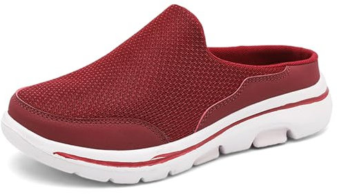 SMajong Sabots Femmes Hommes Mules Respirant Chaussures de Jardin Pantoufle de Maison Souple Confort Chaussons Intérieur Extérieur C Vin Rouge Taille:39 EU