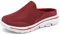 SMajong Sabots Femmes Hommes Mules Respirant Chaussures de Jardin Pantoufle de Maison Souple Confort Chaussons Intérieur Extérieur C Vin Rouge Taille:39 EU
