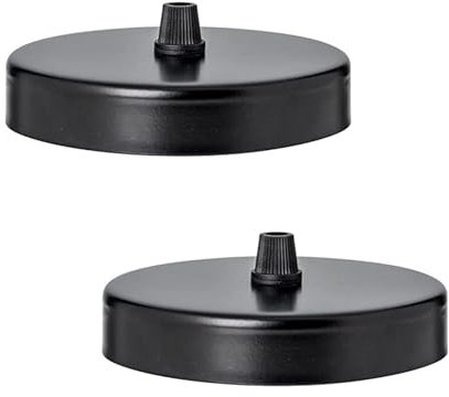 LEDSone Ceiling Rose Pendant Cable Grip Clamp Plate for Light Fitting Hanging Lamp,100mm Black Full Set UK Stock, Black, 2-Pack